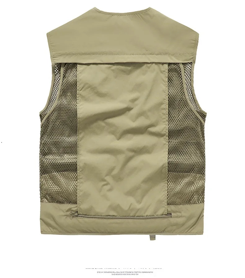 Outdoor Leisure Vest Men's New Multi-Pocket Breathable Outdoor Sports Coat High-Quality Design Leisure Vest Men Work Vest