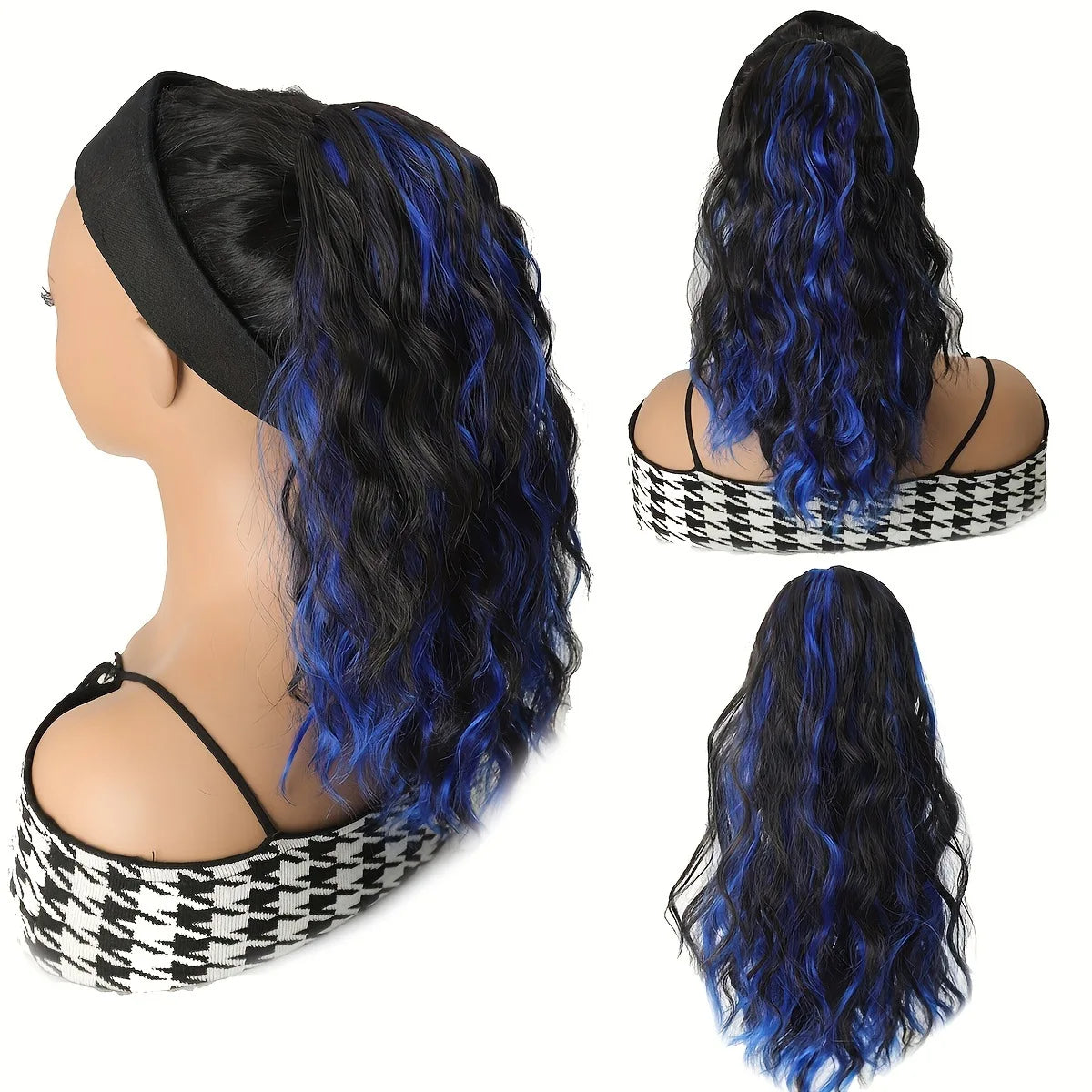 European and American ponytail synthetic chemical fiber wig ponytail women's short drawstring ponytail wool curly hair