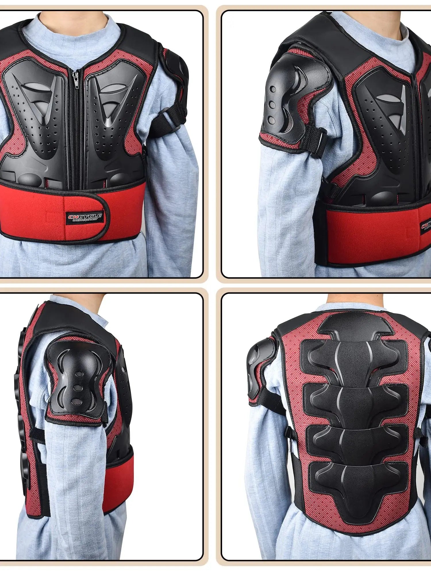 Kids Motorcycle Armor Suit Dirt Bike Gear Chest Protector Motocross for Kids Chest Protective Gear with Elbow Knee Pads Guards