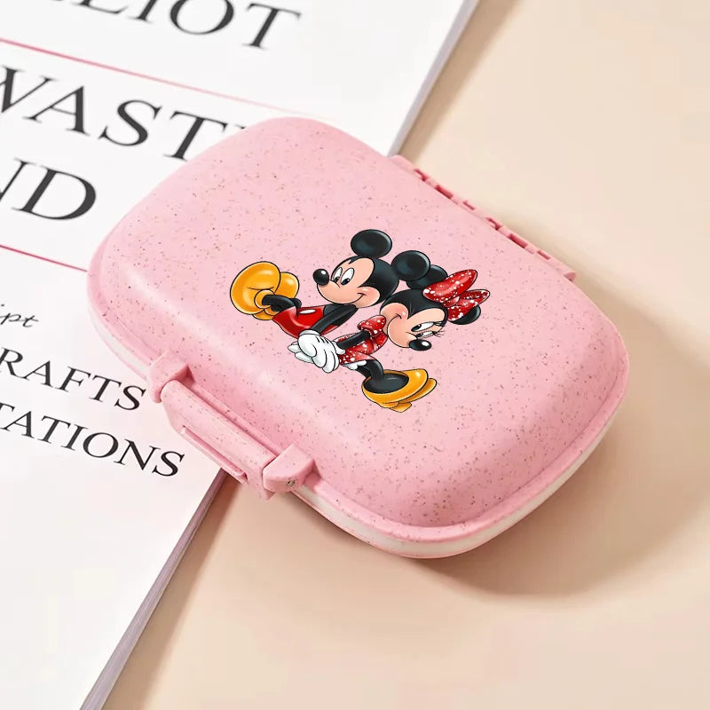 Disney Mickey Mouse Candy Box Cartoon Crystal Stickers Medicine Organiser Boys Girls Portable Kawaii Boxes Child Birthday Gift