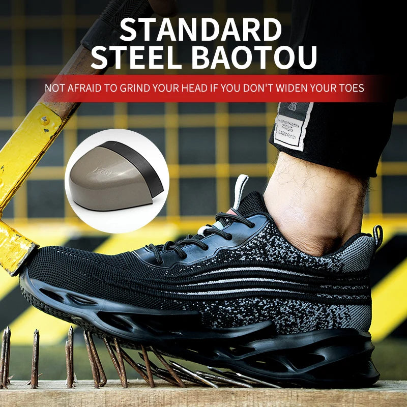 2025 New Work Shoes Man Work Sneakers Steel Toe Shoes Anti-smash Anti-puncture Safety Boots Breathable Women Protective Shoe