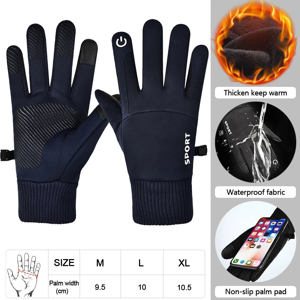 LOOGDEEL Guantes de esquí de invierno impermeables, antideslizantes, cálidos, para deportes al aire libre, correr, motocicleta, esquí, con pantalla táctil, de forro polar, unisex