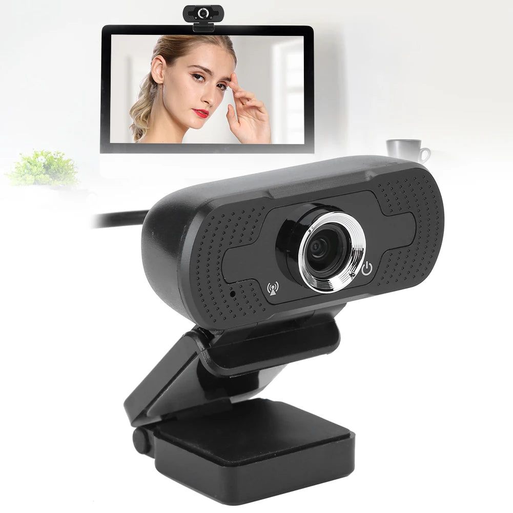 Camera with Microphone Webcam with Camera Webcam Computer Camera with Microphone for PC Laptop Desktop Video Call W8 1080P Black