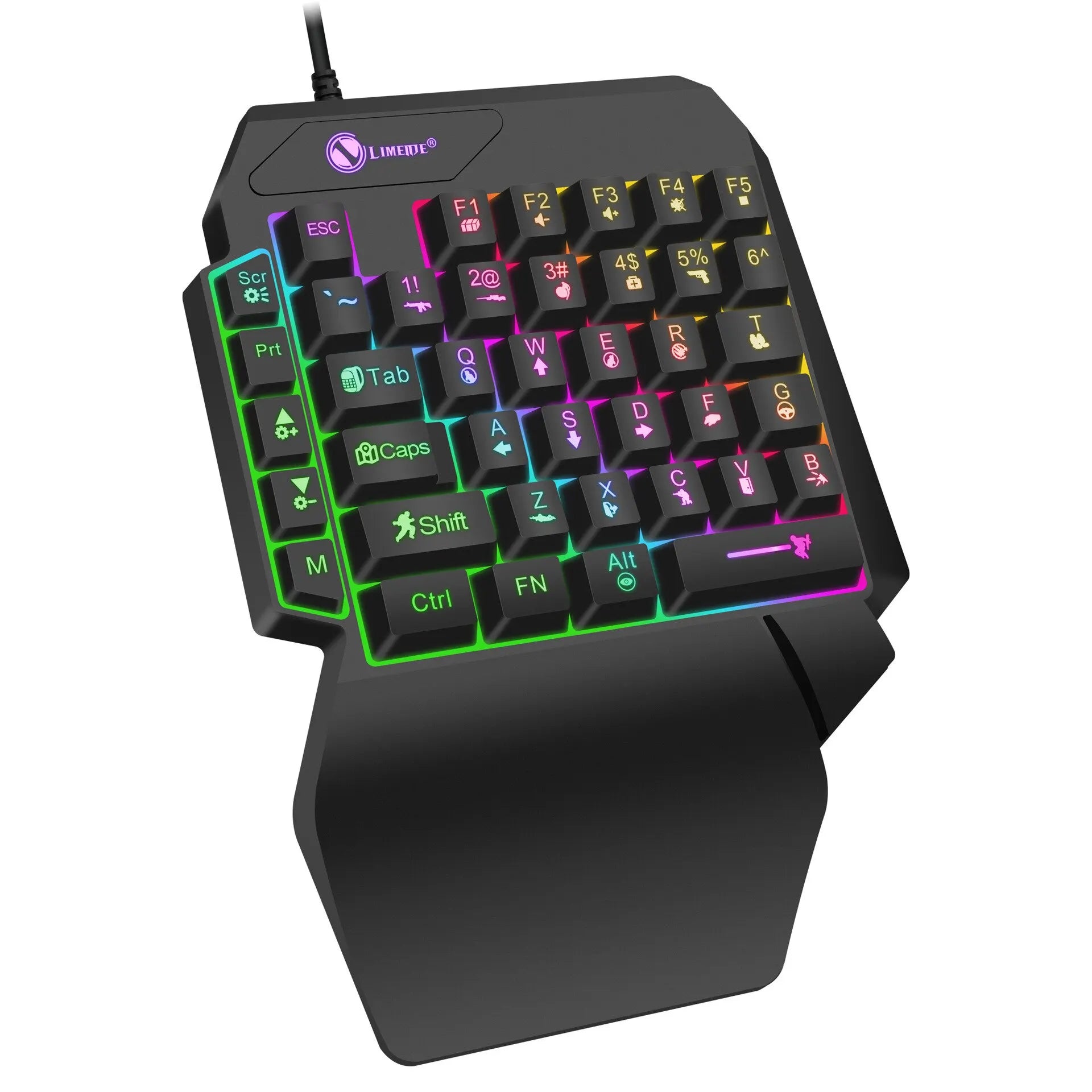 Gaming Keyboard Single Hand Mini Usb Ultra-slim Wired 35keys One Handedly Backlight Keyboard for Laptop Desktop PC Smartphone