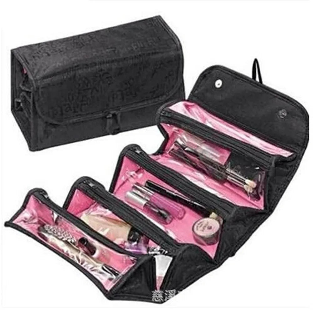 Make Up Cosmetic Bag Case Women Makeup Bag Hanging Toiletries Travel Kit Jewelry Organizer Fold Cosmetic Case Professional