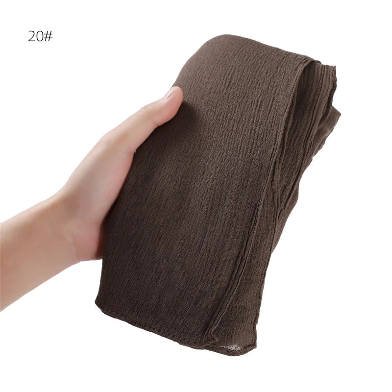 Pañuelo Hiyab de Algodón y Rayón de Color Liso para Mujer, Pañuelo Grande Musulmán, Chales, Diadema Musulmana para Mujer, Turbante Islámico, Pañuelo Bandana