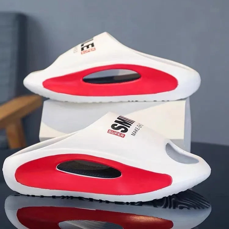 New Men's Slippers Casual Sports Summer Soft Bottom Cool Drag Anti Slip Indoor and Outdoor Durable Trendy Couple Slippers
