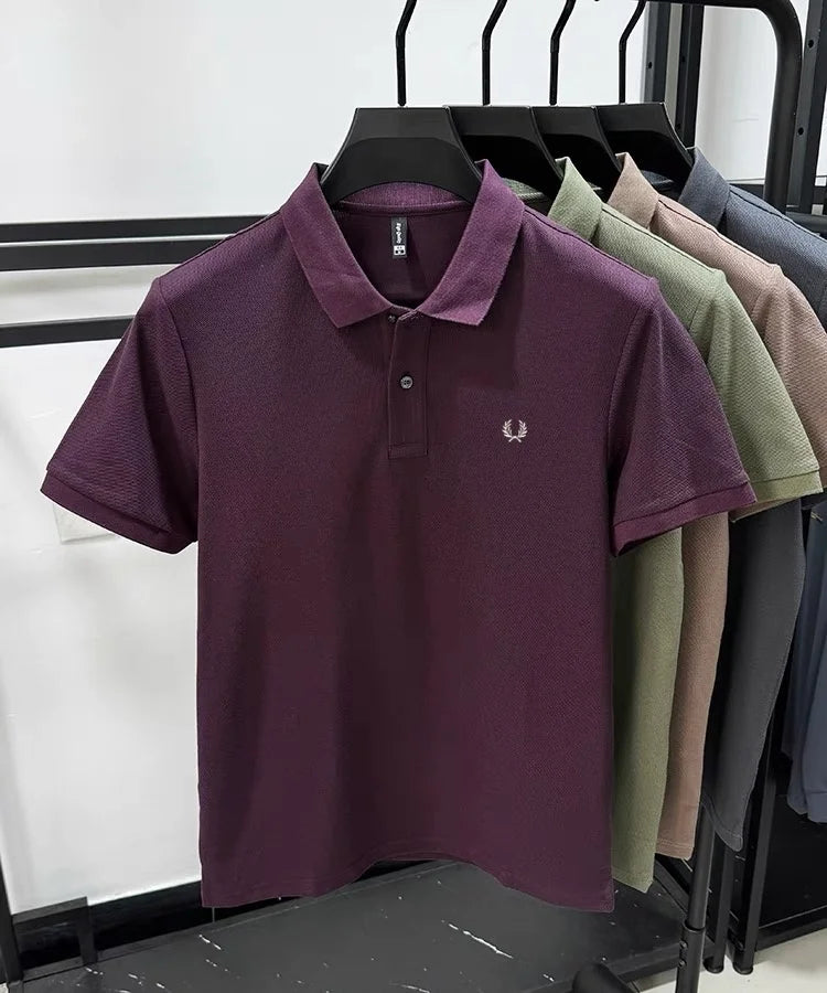 Luxury brand 100% cotton short sleeve men's polo shirt summer high-end fashion classic embroidery business casual golf T-shirt