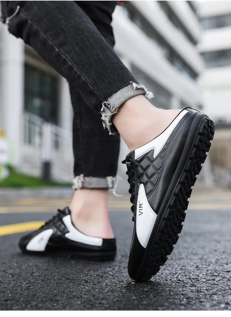 Men's Fashion Soft-soled Half Slippers Men Trendy Casual Shoes Soft Sole Non-slip Shoes New Outdoor Walking Shoes Zapatos Hombre