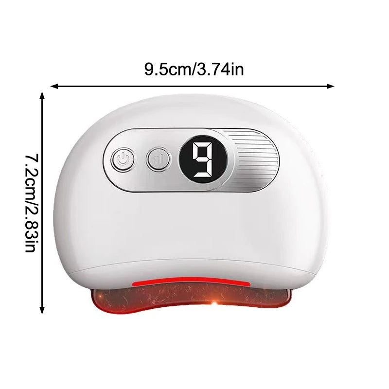 Masajeador eléctrico USB Guasha, piedra caliente, calentamiento por vibración, tabla de raspado, masaje de cuello y espalda, herramientas faciales Gua Sha para lifting facial