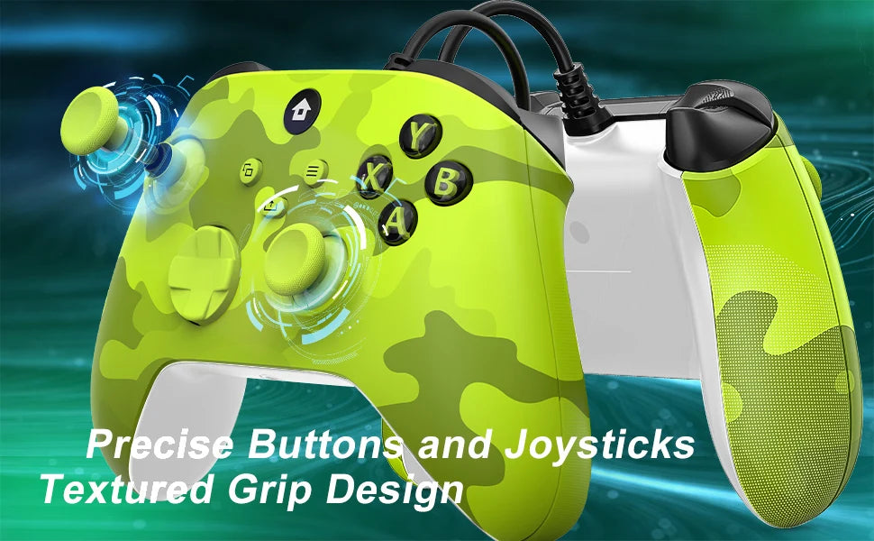 2M Wired Gaming Controller Joystick Gamepad with Dual-Vibration Compatible with PS3, Switch, Windows 11/10/8/7 PC PC001