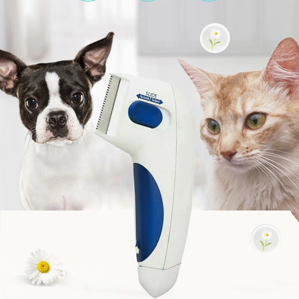 1Pc Pet Licke Electric Tick Remover Comb Safety Tool for Dogs Cats and Pets To Kill Fleas Hair Lice Killer Cleaning Brush