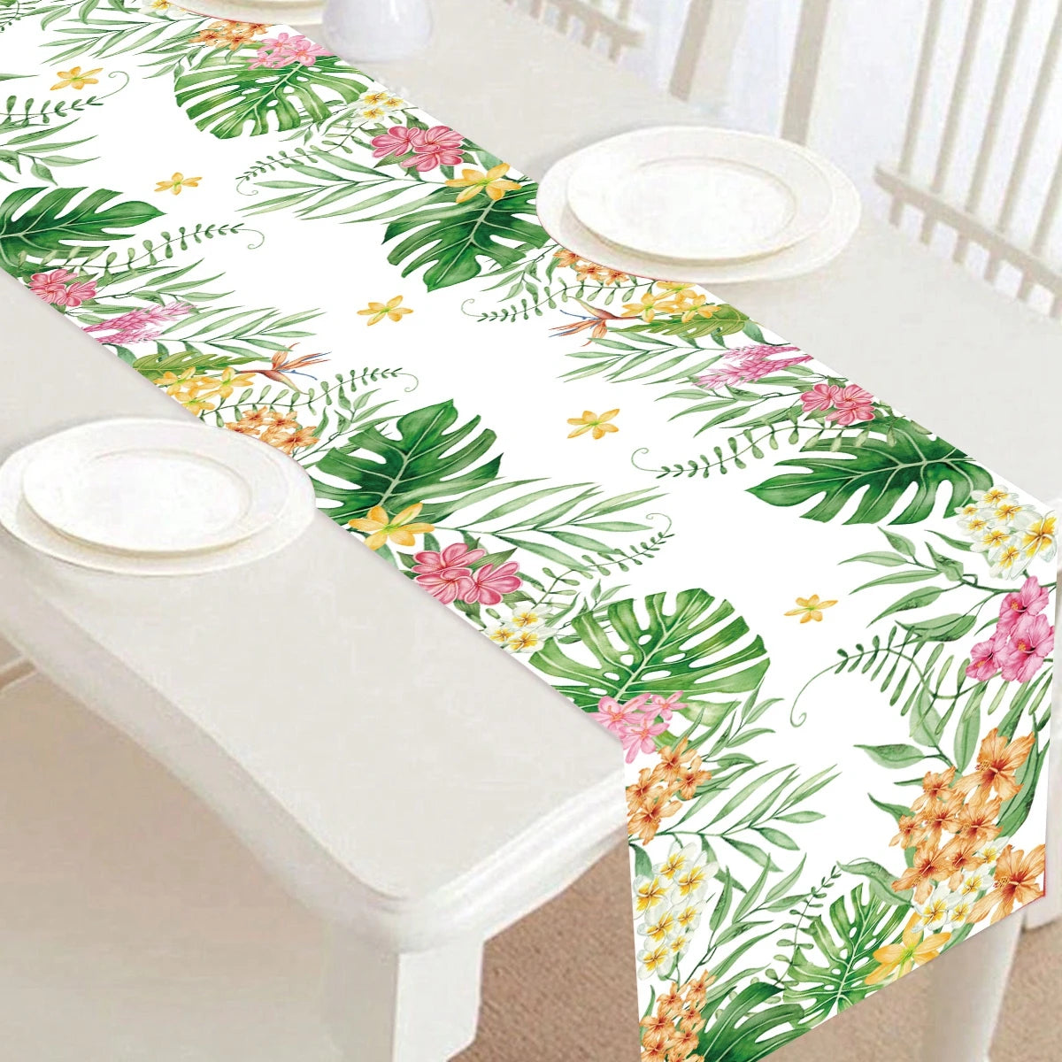 Hawaiian Garland Table Runner Hawaii Luau Tropical Party Decor Kids Favors Tableware ALOHA Summer Beach Birthday Party Supplies