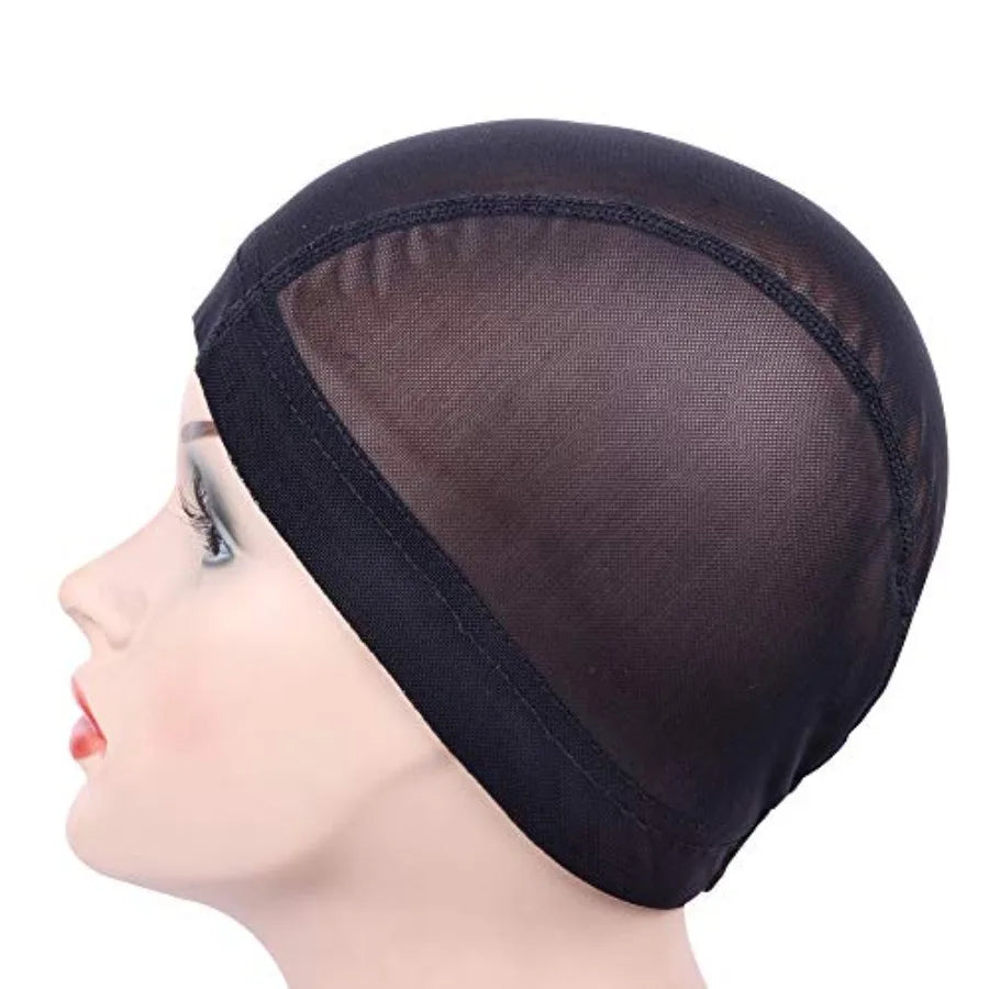 2 PCS/Lot Black Mesh Cap Wig Cap for Making Wigs Stretchable Hairnets with Wide Elastic Band Mesh Cap S