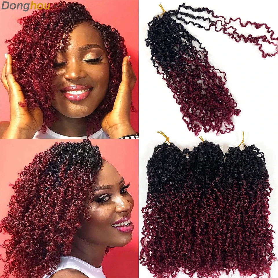 Yanky Twists Crochet Hair Blonde Ginger 1B30 Ombre Red Natural 1B 4 T30 Yanky Twist Curls Crochet Hair Extension For Black Women