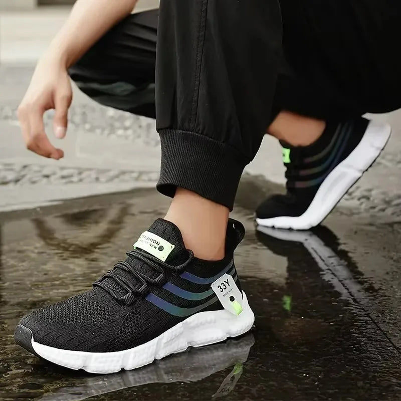 Men's Walking Shoes with Comfortable  Fashionable Grid Design Versatile Lightweight Breathable Anti Slip Outdoor Training Shoes