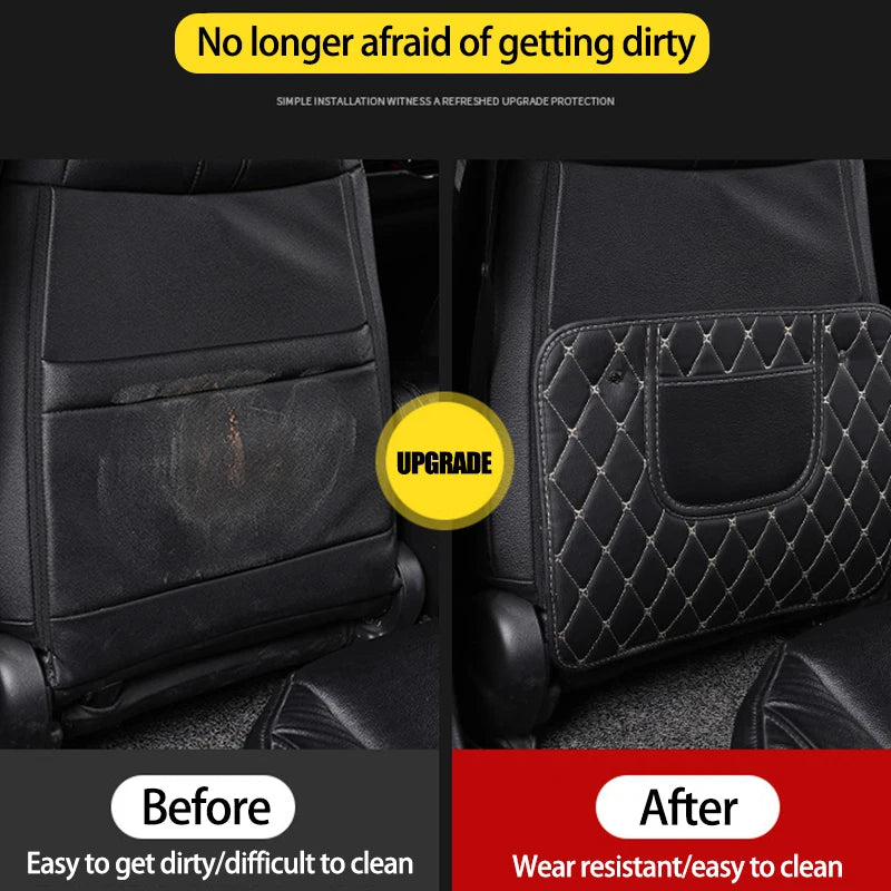 1Pc PU Leather Car Anti-Kick Mats Auto Seat Back Protector Cover For Children Kids Car Back Seat Anti-Dirty Pad Car  Accessories