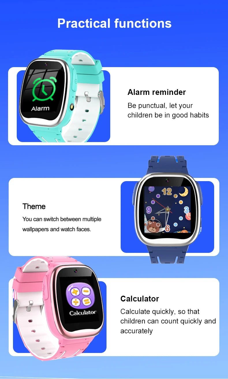Kids Smart Watch With 26 Game Music MP3 Player Video HD Selfie Camera Calculator Flashlight Recording Pedometer Watch Boys Girls