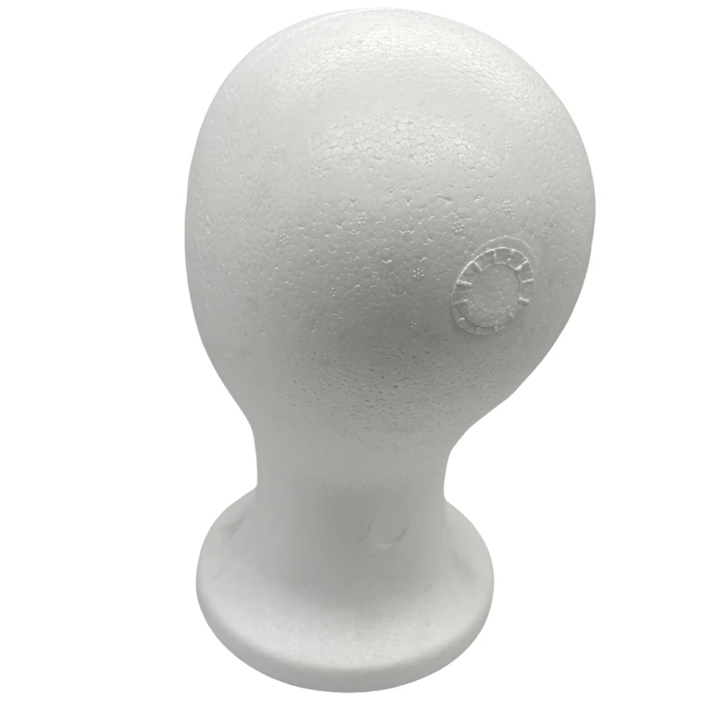Cabeza de maniquí de espuma de poliestireno alta para exhibición de sombreros, gafas, pelucas, soporte de exhibición, maniquí, modelo de cabeza