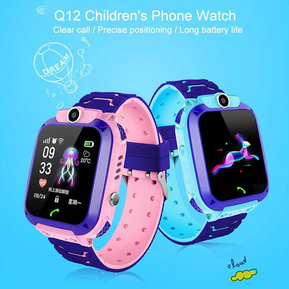 Children's Smartwatch Students Watches SOS Phone Sim Card Photo Kids Watch Q12 Location Tracker Waterproof Gift For Boy & Girl