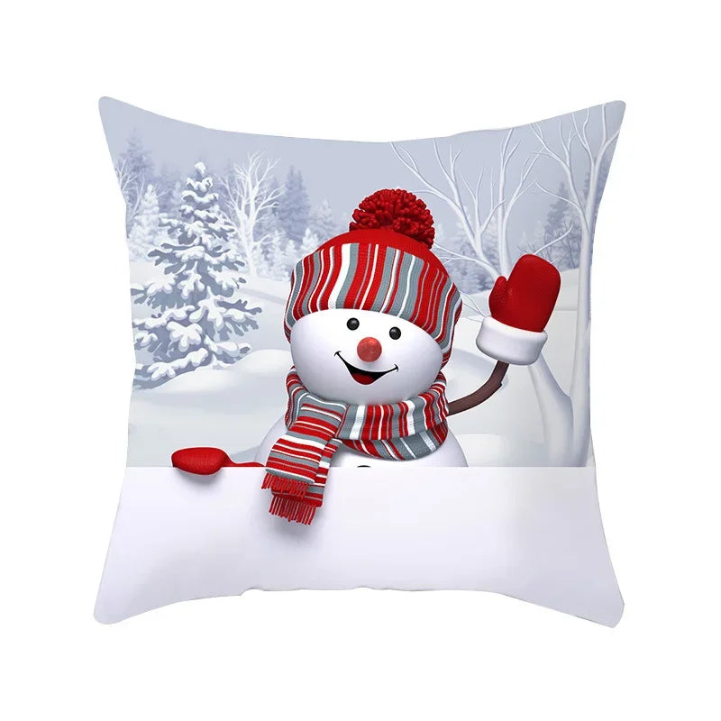Merry Christmas Cushion Cover Christmas Decorations for Home 2021 Cristmas Ornament Noel Xmas Decor Navidad Happy New Year Gifts