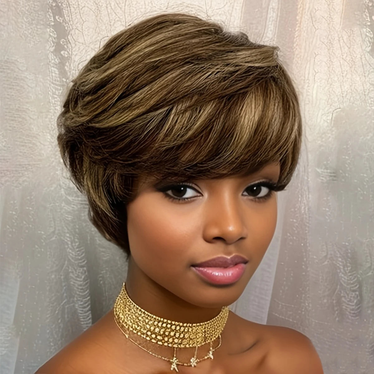 Blonde Highlight Pixie Wig