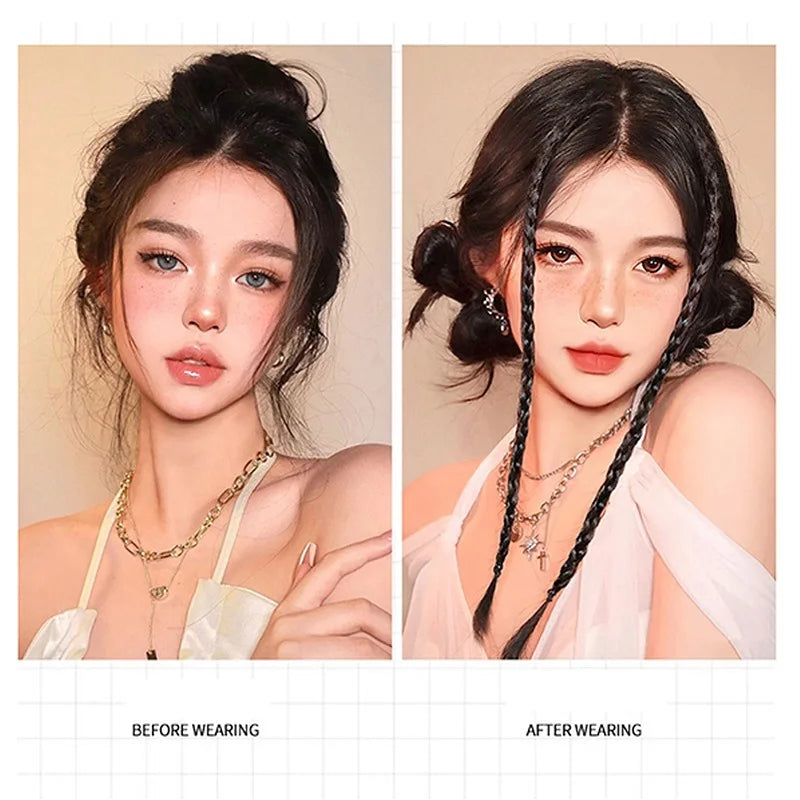 WIGSIN Synthetic 2pcs Braid Wig With Strong BB Clip Lightweight Box Braid Ponytail Hair Piece for Women