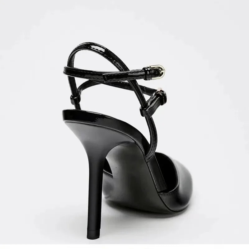 Luxury Designer Brand Heels For Women Sexy Pointed Toe Naked Strap Design Heeled Sandals Elegant Wedding Bridal Shoe Party Shoes