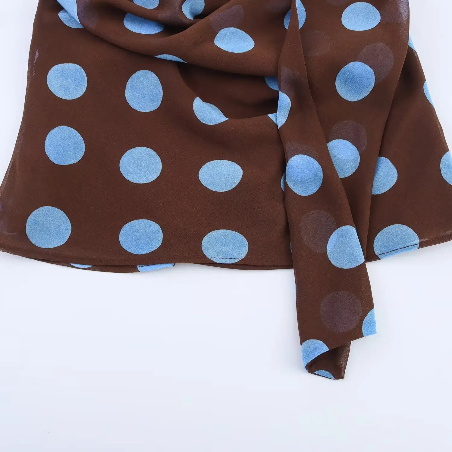 Women Summer Skirt Suits 2 Piece Set Asymmetrical Thin Long Skirt Sets Polka Dots Printed Hanging Collar Tops Women Suit Sets