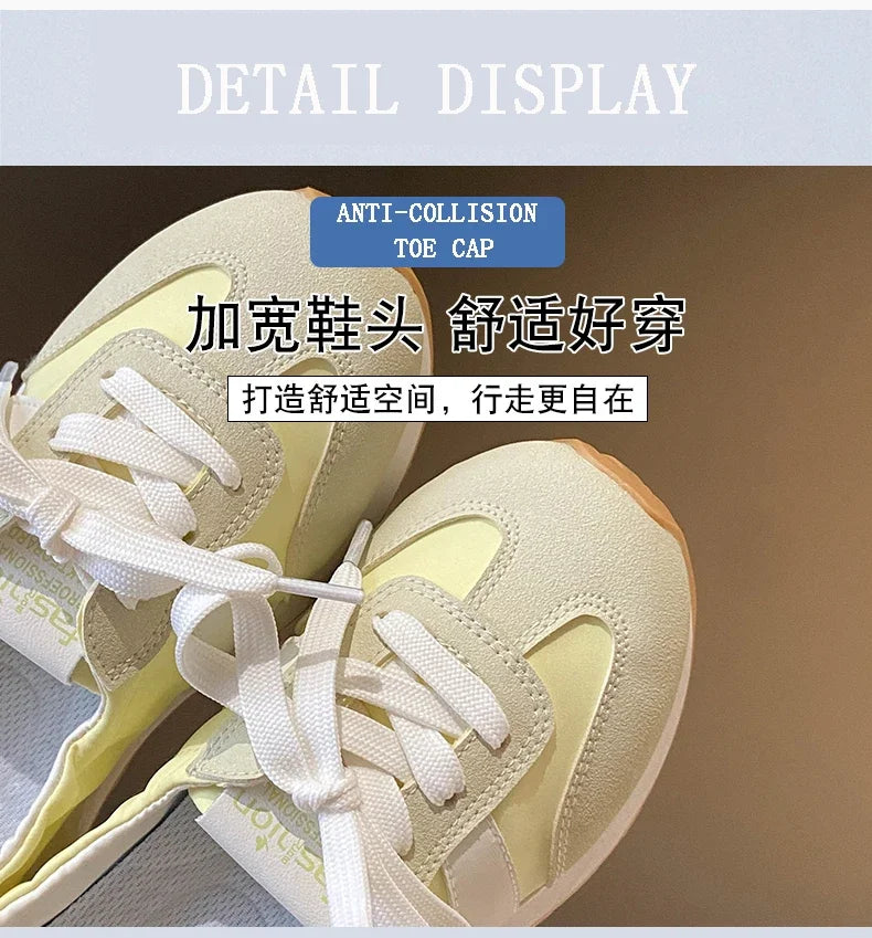 Spring and Summer Women's Casual Flat Shoes Shallow Mouth Canvas Shoes New Women's Lace-up Sports Shoes Comfortable