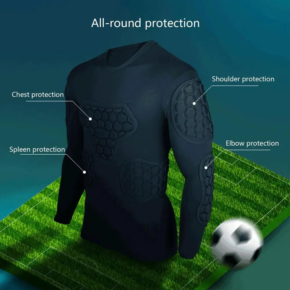 Protección de seguridad deportiva, equipo grueso, camiseta de portero de fútbol, camisetas de fútbol para exteriores, chaleco protector acolchado para codos