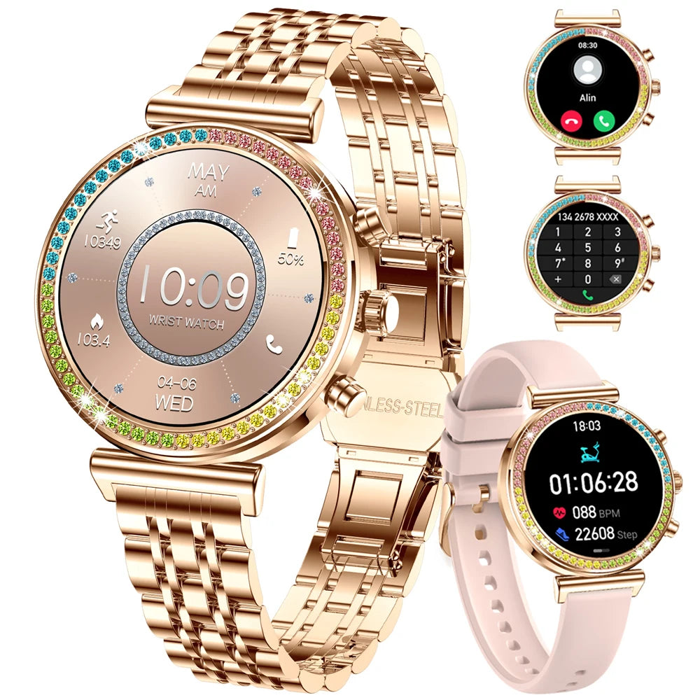 2025 New Smartwatch For Woman 1.27" HD Display Smart Watch Women Bluetooth Calls Waterproof Sports Heart rate Monitoring Watches