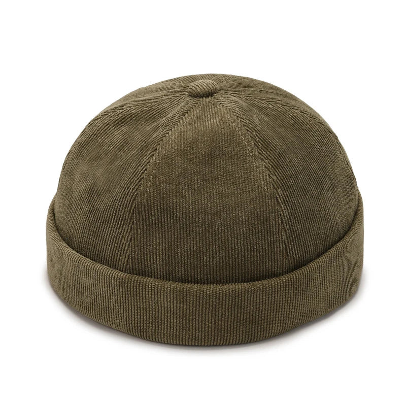 Vintage Palm Embroidery Beanie Hats Men's Docker Cap Spring Landlord Hat Unisex Hip Hop Brimless Hat Adjustable Bonnet Beanies