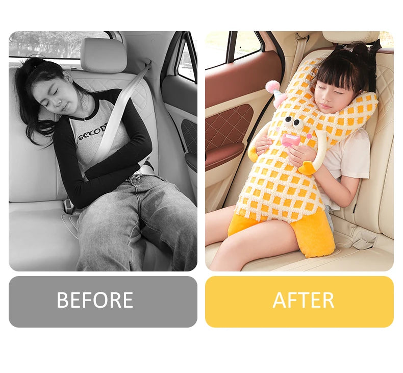 CuteY Shape Kids Travel Safety Pillow Car Seat Neck Pillow Car Sleep Long Distance Travel Pillow Head Pillow Support Kids Adults