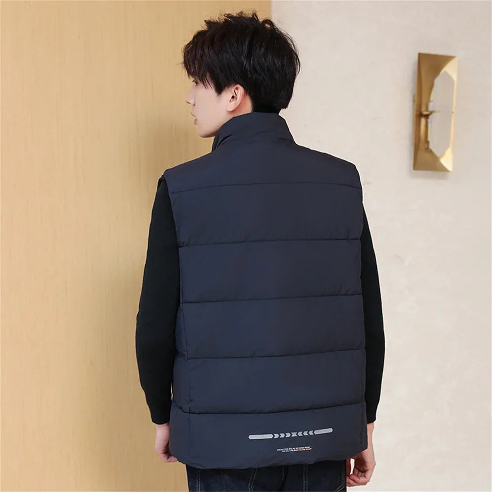 Vest Jacket Men Cotton Padded Jackets Men Clothing Autumn Winter Warm Sleeveless Jackets Men Waist Coats 2025 Hip Hop Coats