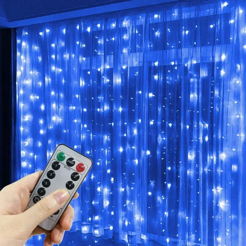Christmas Fairy Light Party Birthday Decoration 8 Mode LED Holiday Garland Wedding USB Curtain String Light Home Decor 3M 6M