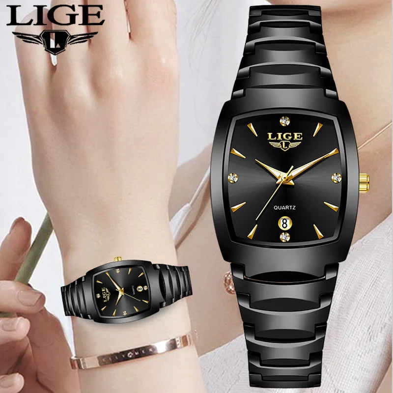 LIGE NEW Women Watches Business Luxury Ladies Fashion Quartz Watch Simple Stainless Steel Clock Watch for Women Relogio Feminino