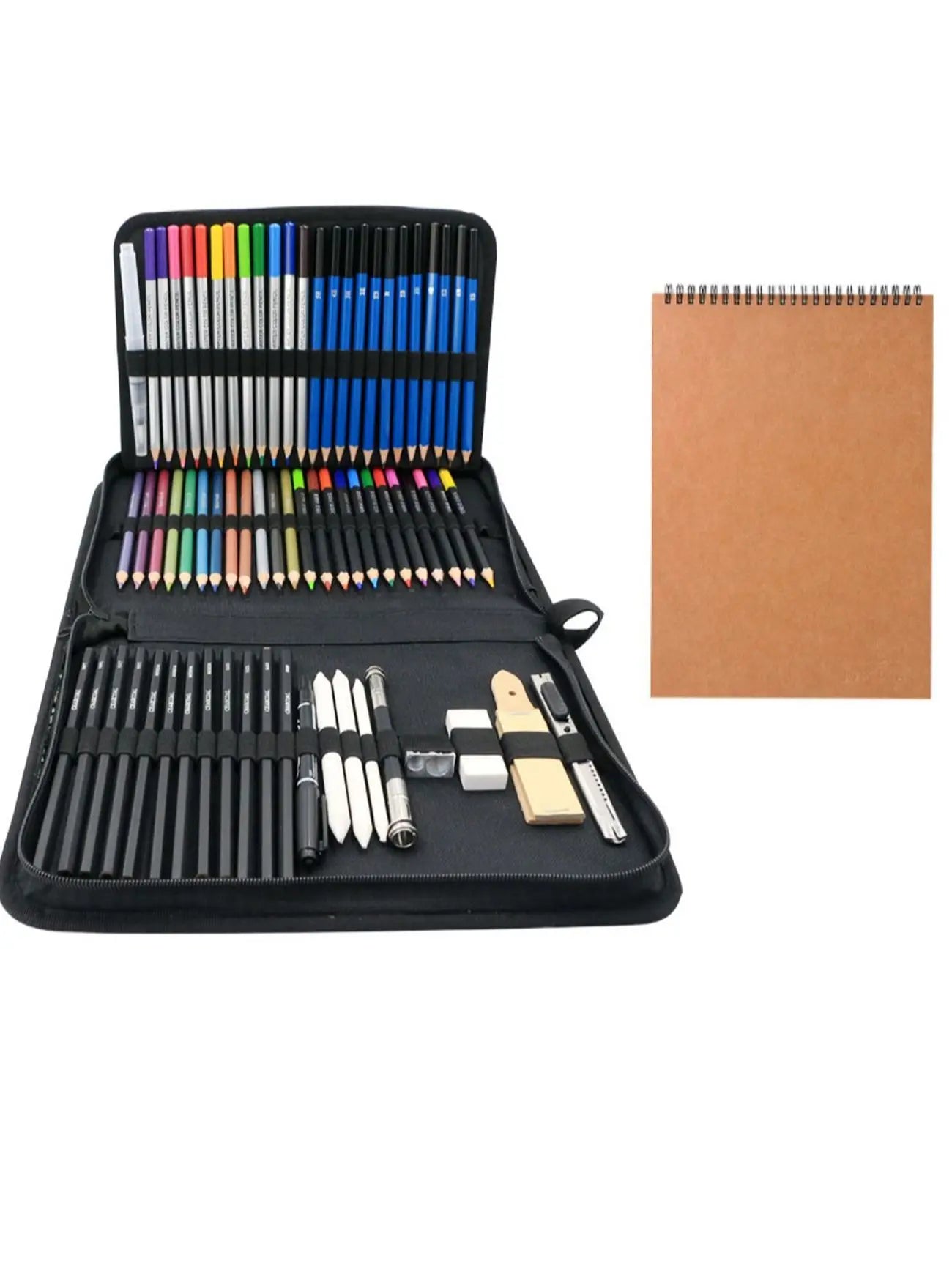 Bview Art Profesional Juego de Arte de 71 Piezas Kit de Dibujo y Boceto Lápices de Dibujo Lápices de Carbón Juego de Herramientas para Artistas
