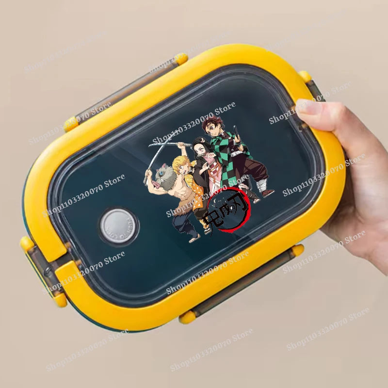 Demon Slayer Kimetsu No Yaiba Lunch Box Cartoon Anime Figures Dinner Pail Student Office Workers Large Capacity Sealed Bento Box