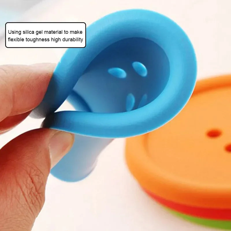 Lot de 5 dessous de verre ronds et résistants à la chaleur, antidérapants et isolants, en silicone, pour table, dessous de verre à boutons simples