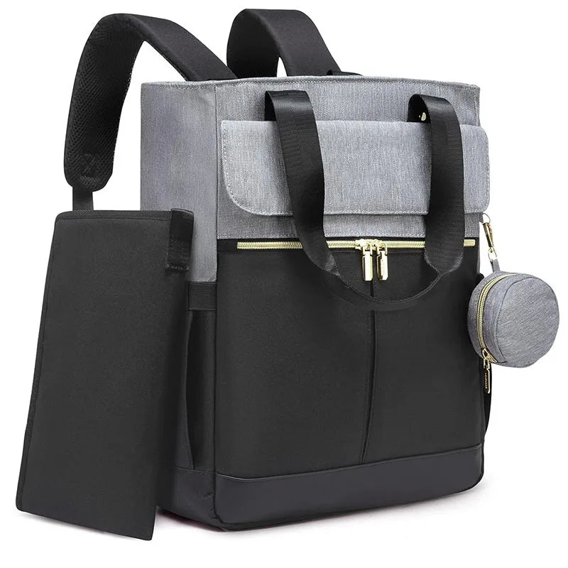 Laptop bag, travel and leisure mommy bag, diaper bag, men's and women's fashionable backpack