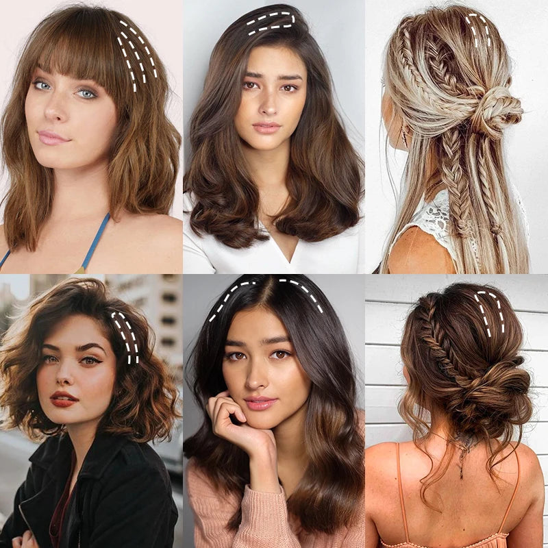 AZQUEEN Almohadillas de cabello sintético invisibles sin costuras con clip de una pieza para aumentar el volumen del cabello, extensiones de cabello, cubrepelo superior lateral