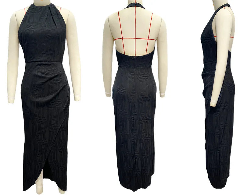 New Fashion Women Summer Halter Backless Long Dress Woman Clothing Evening Party Dresses Casual Sexy Costume Mujer Vestido