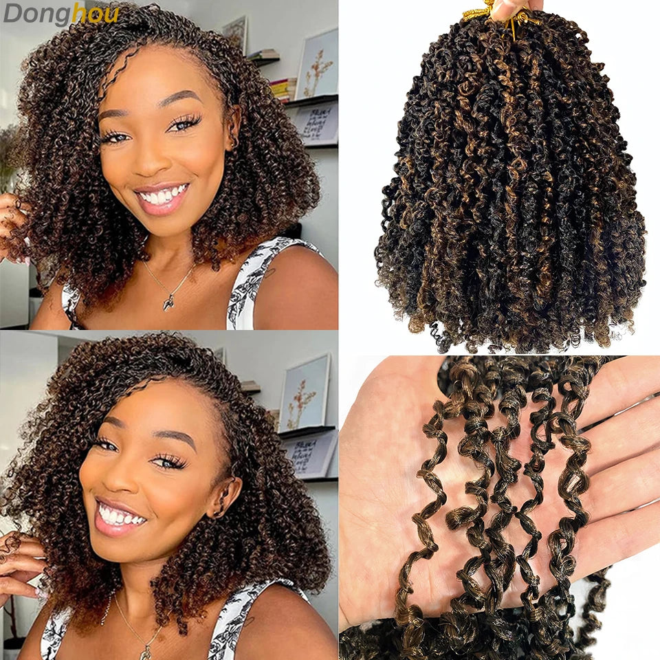 Yanky Twists Crochet Hair Blonde Ginger 1B30 Ombre Red Natural 1B 4 T30 Yanky Twist Curls Crochet Hair Extension For Black Women