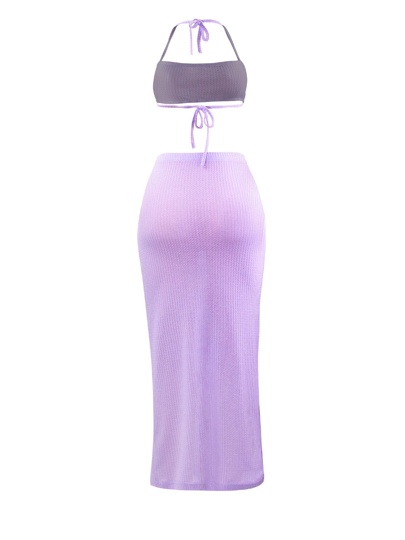 Women Long Skirt 2 Pcs Sets Sexy Strapless Tube Top Bodycon Maxi Skirts Y2k Two Piece Outfit Summer Clothing Beach Wear