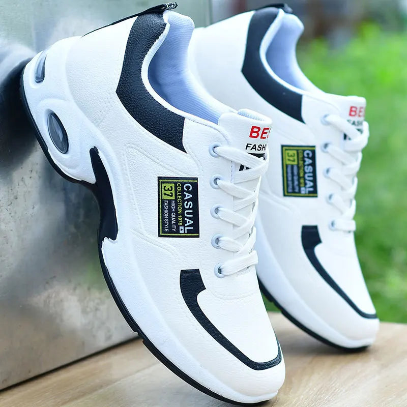 New spring trend sports men's shoes Lace-up thick sole casual breathable fashion shoes Large size Wear skid resistance