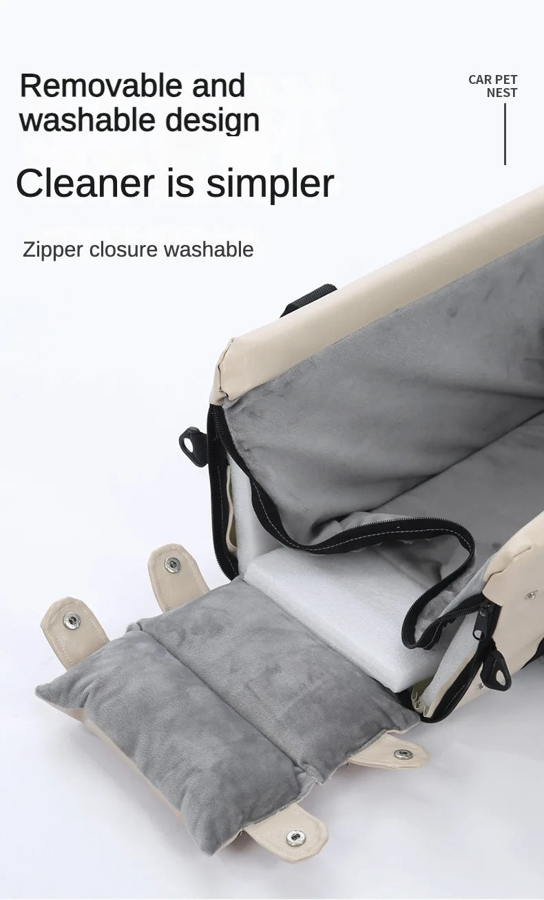 Puppy Dog Car Seat Travel Central Control PU Leather Pet Carrier for Small Dogs Chihuahua Cats Car Transport Dog Accessories