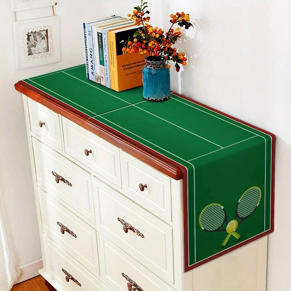 1 Piece Tennis Court Table Runner for Farmers, Indoor, Kitchen, Anniversary, Table Decoration, Parties and Wedding Decorations, Household Items