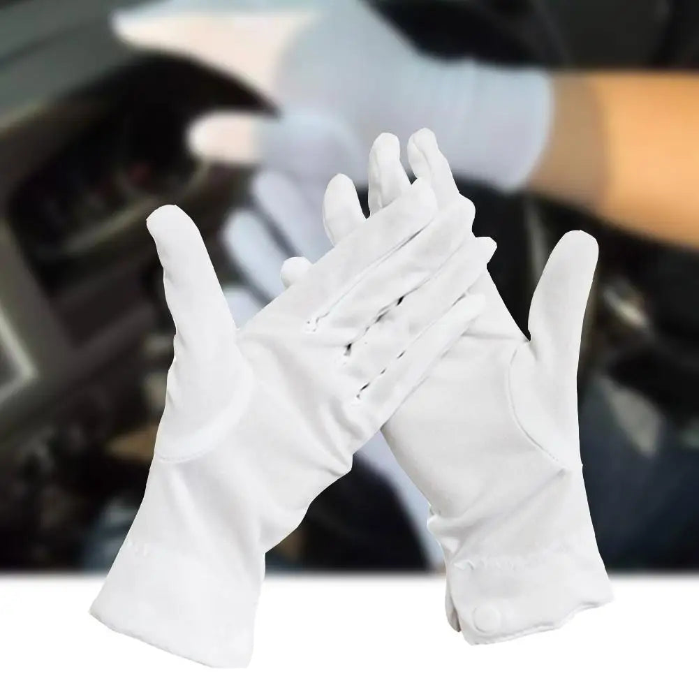 1 Pair Home Working Gloves Comfortable Garden Work Protective Gloves High Stretch Adult White Gloves White Cotton Gloves