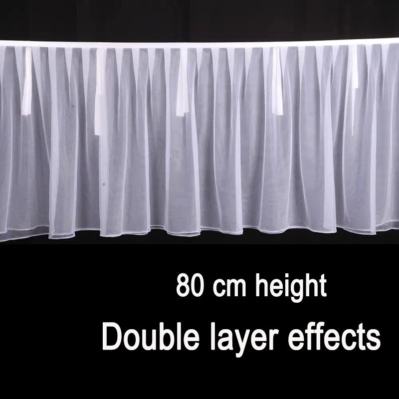 Cortinas de techo blancas de 10 m de tul, cortinas de techo de gasa con lazos para la decoración de dosel de eventos, fiestas, iglesias, salones
